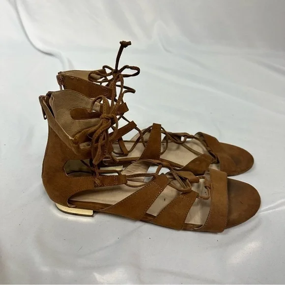 TOPSHOP Tan Gladiator Sandals in Size 8 - Picture 4 of 5